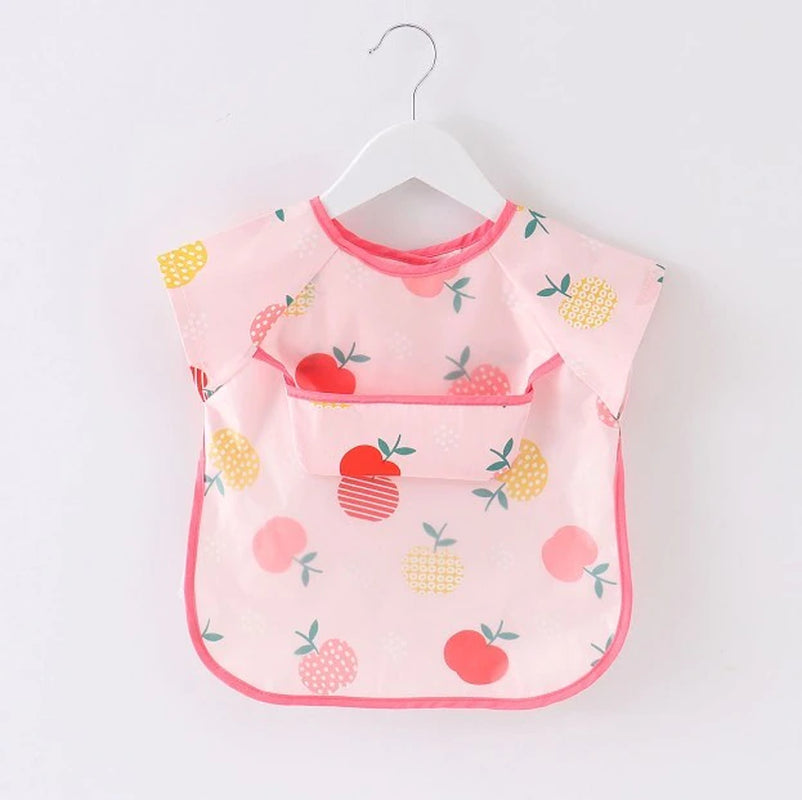 Cartoon Colorful Baby Bibs Long Sleeve Art Apron Animal Smock Baby Bib Burp Clothes Soft Feeding Eat Toddler Waterproof Smocks