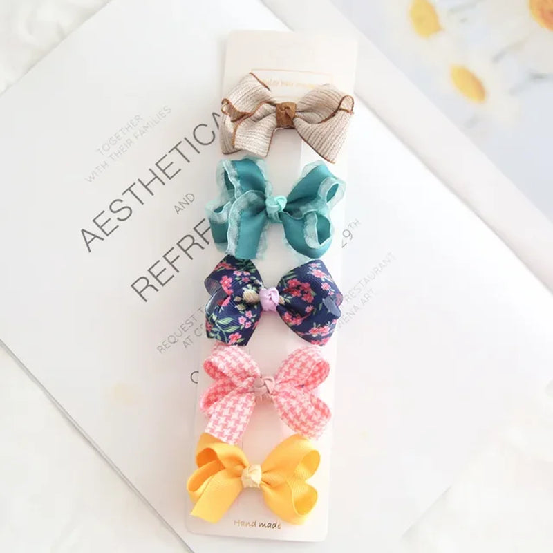 10/5Pcs Bowknot Baby Girl Hairpins Cute Floral Plaid Dot Children Hair Clips Baby Hairpin Kids Barrettes Baby Hair Accessories