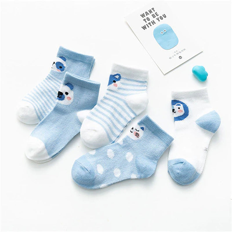 5Pairs/Lot Baby Boy Socks Summer Mesh Thin Baby Socks for Girls Cotton Newborn Infant Baby Girl Socks