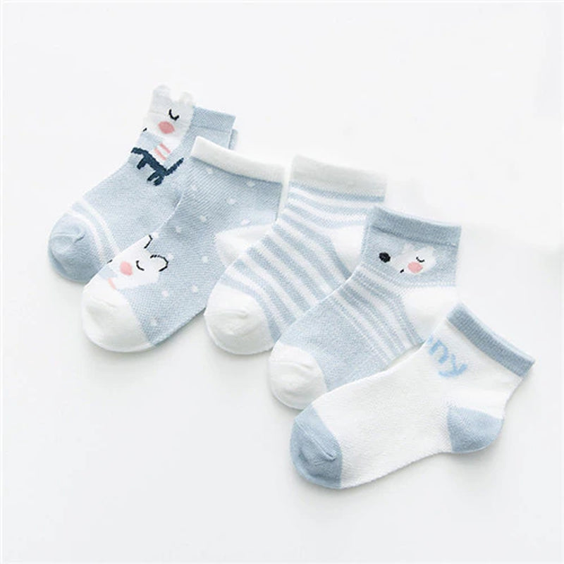 5Pairs/Lot Baby Boy Socks Summer Mesh Thin Baby Socks for Girls Cotton Newborn Infant Baby Girl Socks