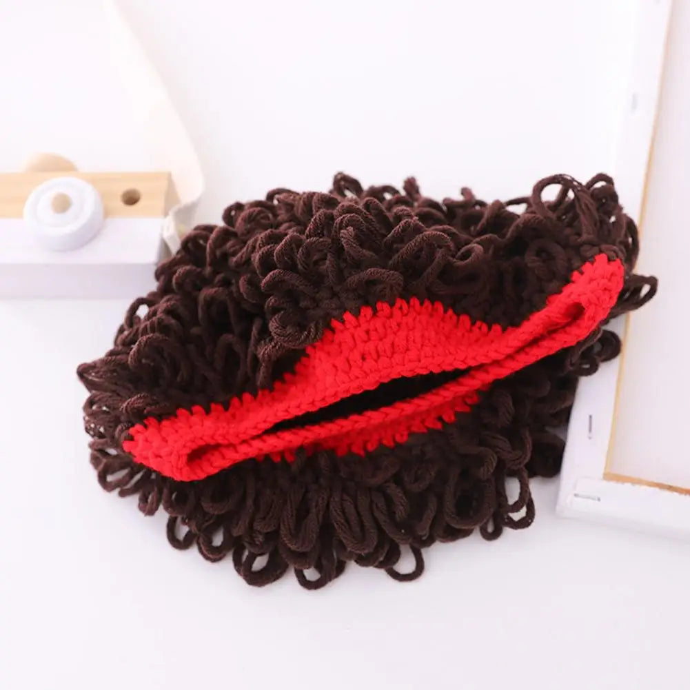 Baby Wig Cap Cute Infant Headband Rock Style Short Curly Fan Head Knitting Infant Toddler Wig Hat Photo Explosion Wig Hat