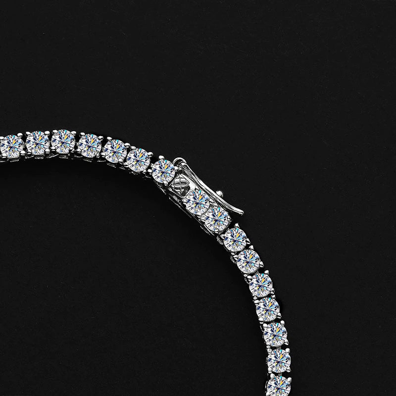 Moissanite Tennis Necklace for Woman Wedding Jewely with Certificate 925 Sterling Sliver Plated 18K White Gold Necklace