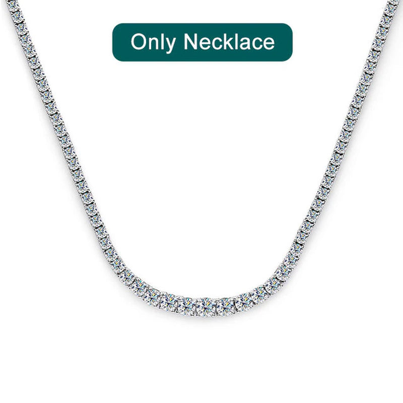 Moissanite Tennis Necklace for Woman Wedding Jewely with Certificate 925 Sterling Sliver Plated 18K White Gold Necklace