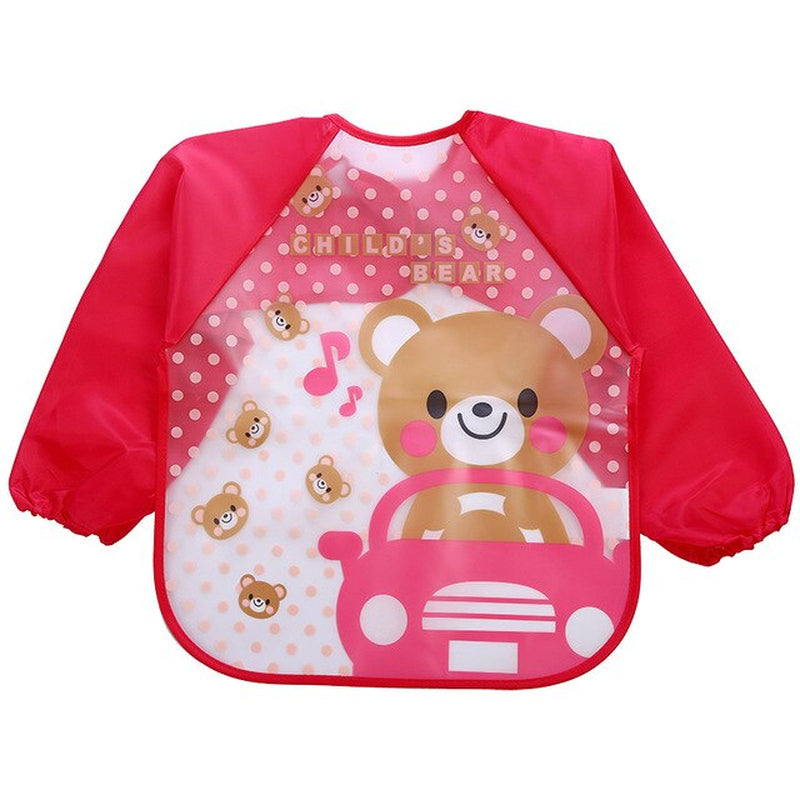 Cartoon Colorful Baby Bibs Long Sleeve Art Apron Animal Smock Baby Bib Burp Clothes Soft Feeding Eat Toddler Waterproof Smocks