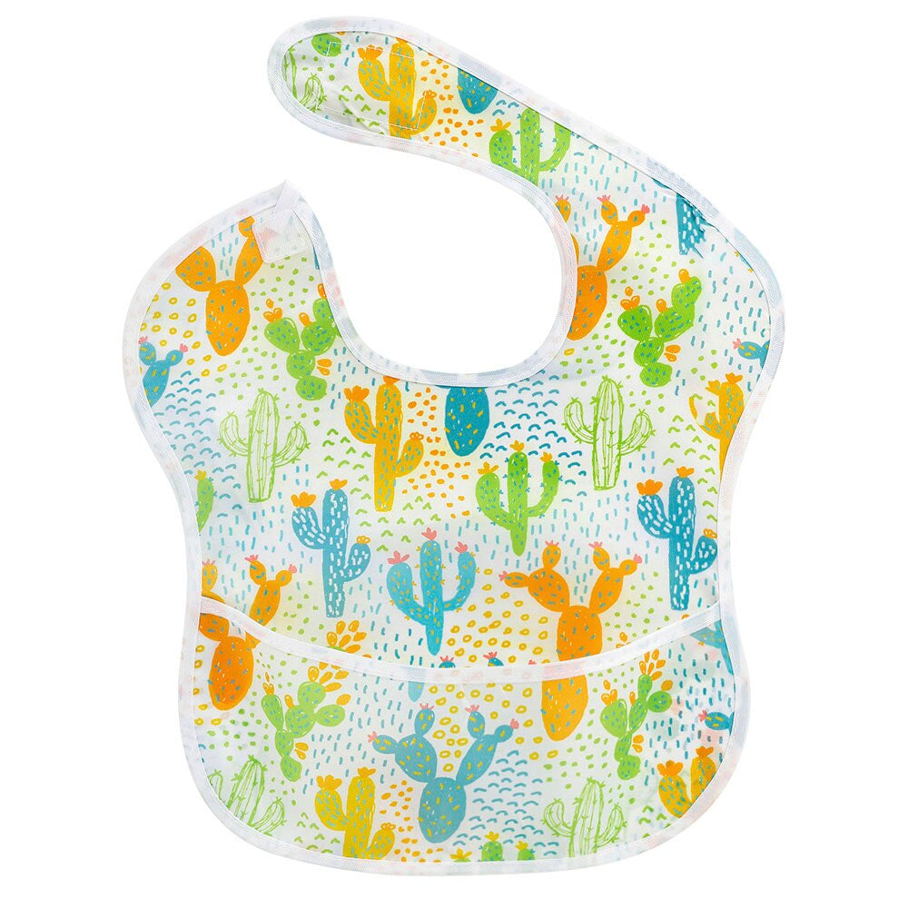 1Pcs Baby Bibs TPU Waterproof Feeding Bibs Unisex Washable Fashion Bibs for Girls & Boys Stain and Odor Resistant