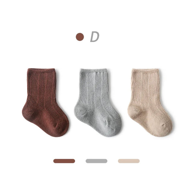 3 Pairs/Lot Children'S Socks Solid Autumn Spring Boy anti Slip Newborn Baby Socks Cotton Infant Socks for Girls Boys Floor Socks