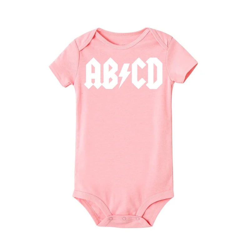 Funny Letter Print Infant Clothes Rock Baby Clothes Cotton Newborn Boy Girls Romper Jumpsuit Clothing Outfits 0-24M