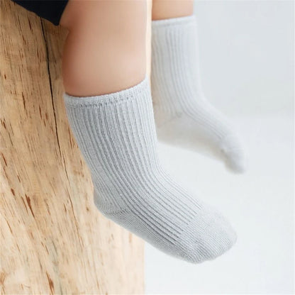 3 Pairs/Lot Children'S Socks Solid Autumn Spring Boy anti Slip Newborn Baby Socks Cotton Infant Socks for Girls Boys Floor Socks