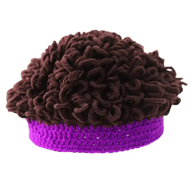 Baby Wig Cap Cute Infant Headband Rock Style Short Curly Fan Head Knitting Infant Toddler Wig Hat Photo Explosion Wig Hat